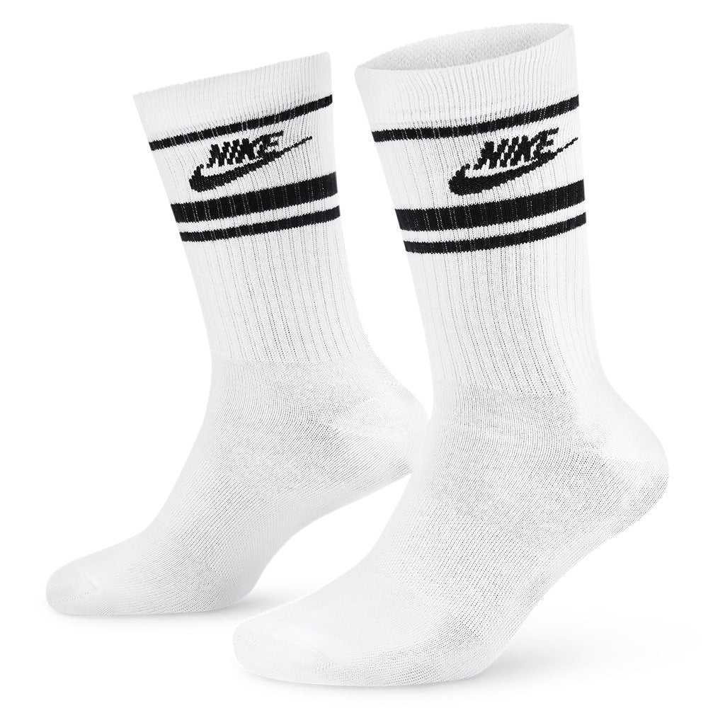 Nike Golf Socks - Sportswear Essential Crew - 3 Pk White - Black SP26
