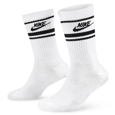 Nike Golf Socks - Sportswear Essential Crew - 3 Pk White - Black SP26