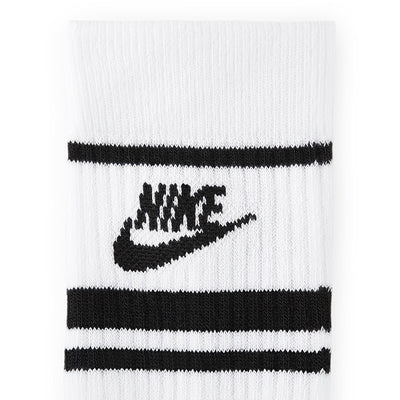Nike Golf Socks - Sportswear Essential Crew - 3 Pk White - Black SP26