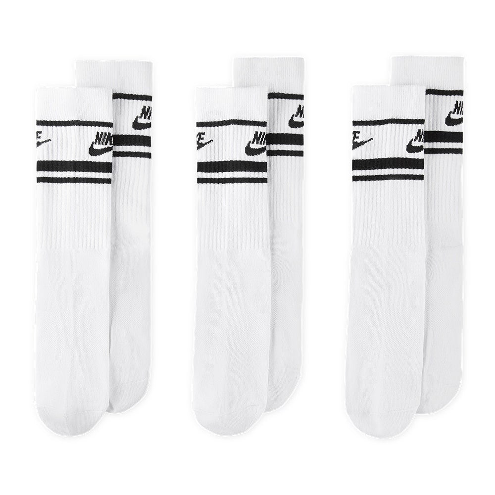 Nike Golf Socks - Sportswear Essential Crew - 3 Pk White - Black SP26