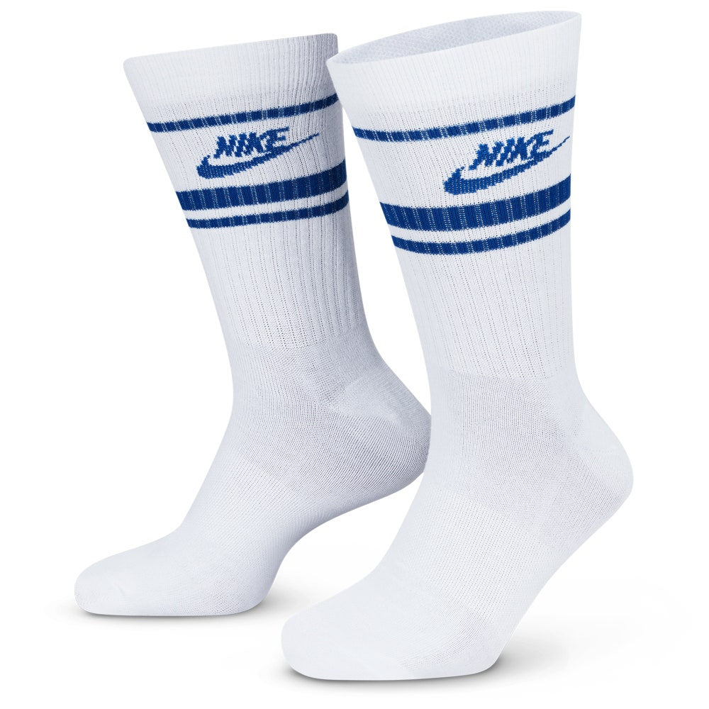 Nike Golf Socks - Sportswear Essential Crew - 3 Pk White - Game Royal SP26