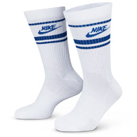 Nike Golf Socks - Sportswear Essential Crew - 3 Pk White - Game Royal SP26