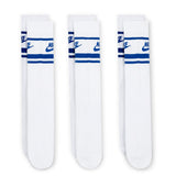 Nike Golf Socks - Sportswear Essential Crew - 3 Pk White - Game Royal SP26