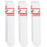 Nike Golf Socks - Sportswear Essential Crew - 3 Pk White - Hot Punch SP25