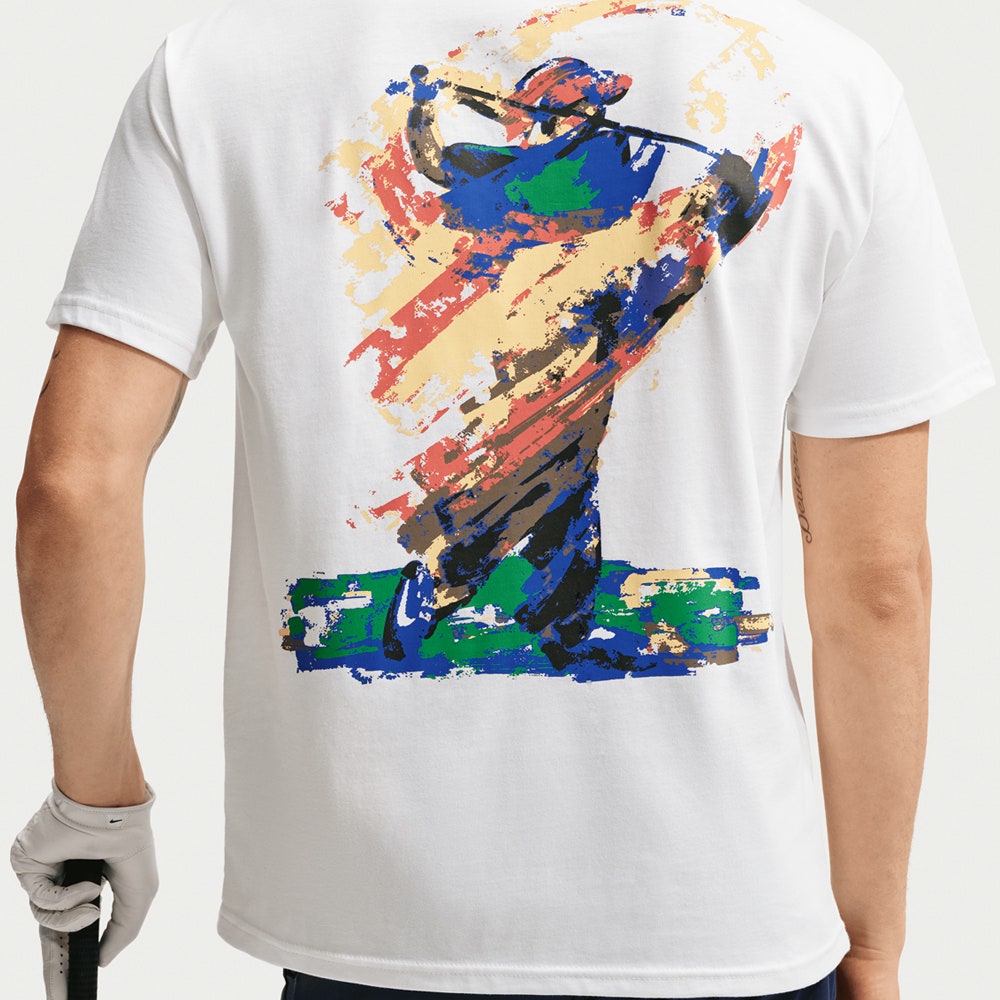 Nike Golf T-Shirt - NK Loose Fit DNA Print Tee - White FA26