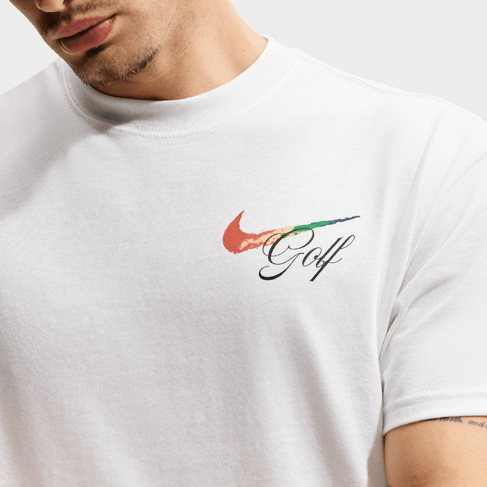 Nike Golf T-Shirt - NK Loose Fit DNA Print Tee - White FA26