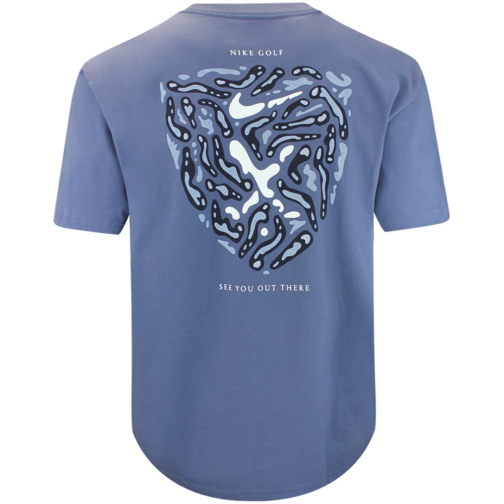 Nike Golf T-Shirt - NK Loose Fit Open Camo Tee - Diffused Blue FA26