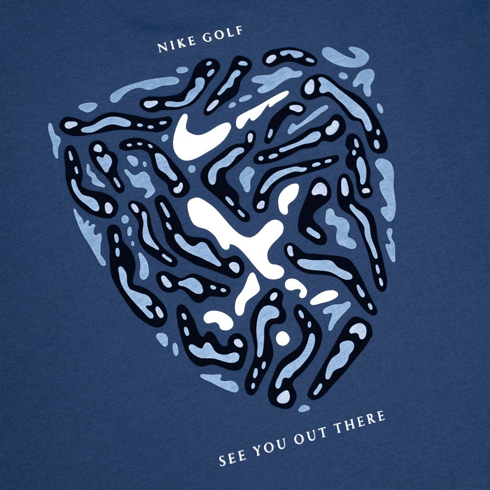 Nike Golf T-Shirt - NK Loose Fit Open Camo Tee - Diffused Blue FA26