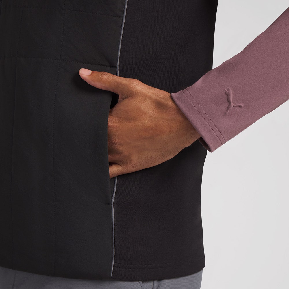 PUMA Golf Gilet - Cloudspun Fleece Hybrid Vest - Black AW26