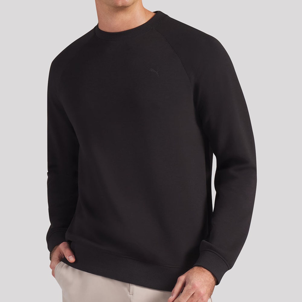 PUMA Golf Jumper - Cloudspun Fleece Crew Neck - Black SS26