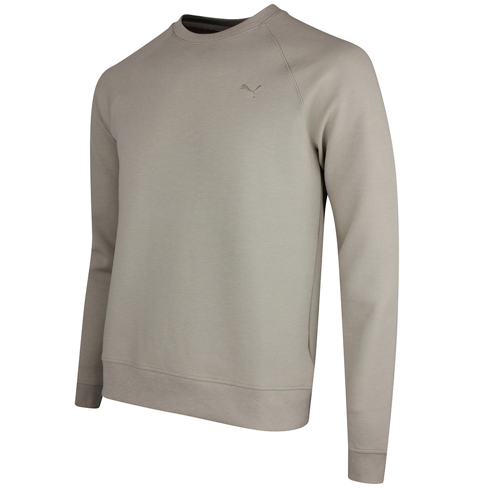 PUMA Golf Jumper - Cloudspun Fleece Crew Neck - Ice Coffee SS26