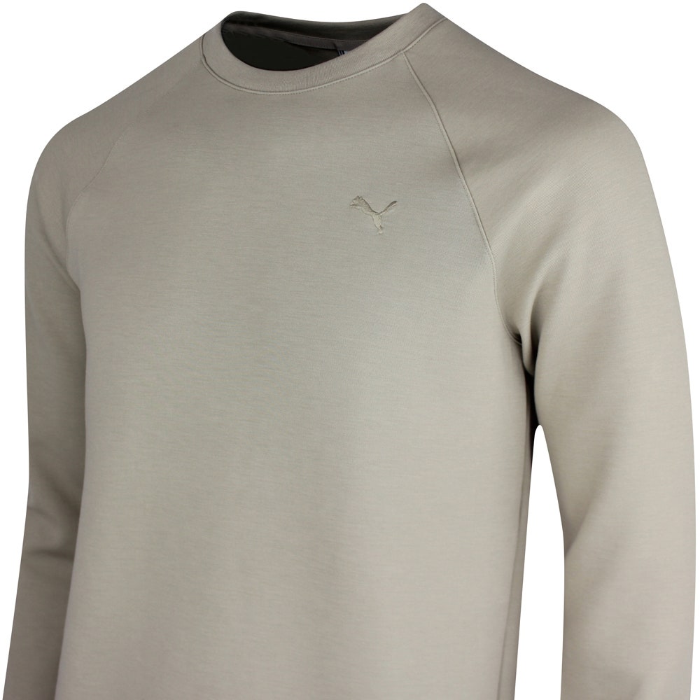 PUMA Golf Jumper - Cloudspun Fleece Crew Neck - Ice Coffee SS26