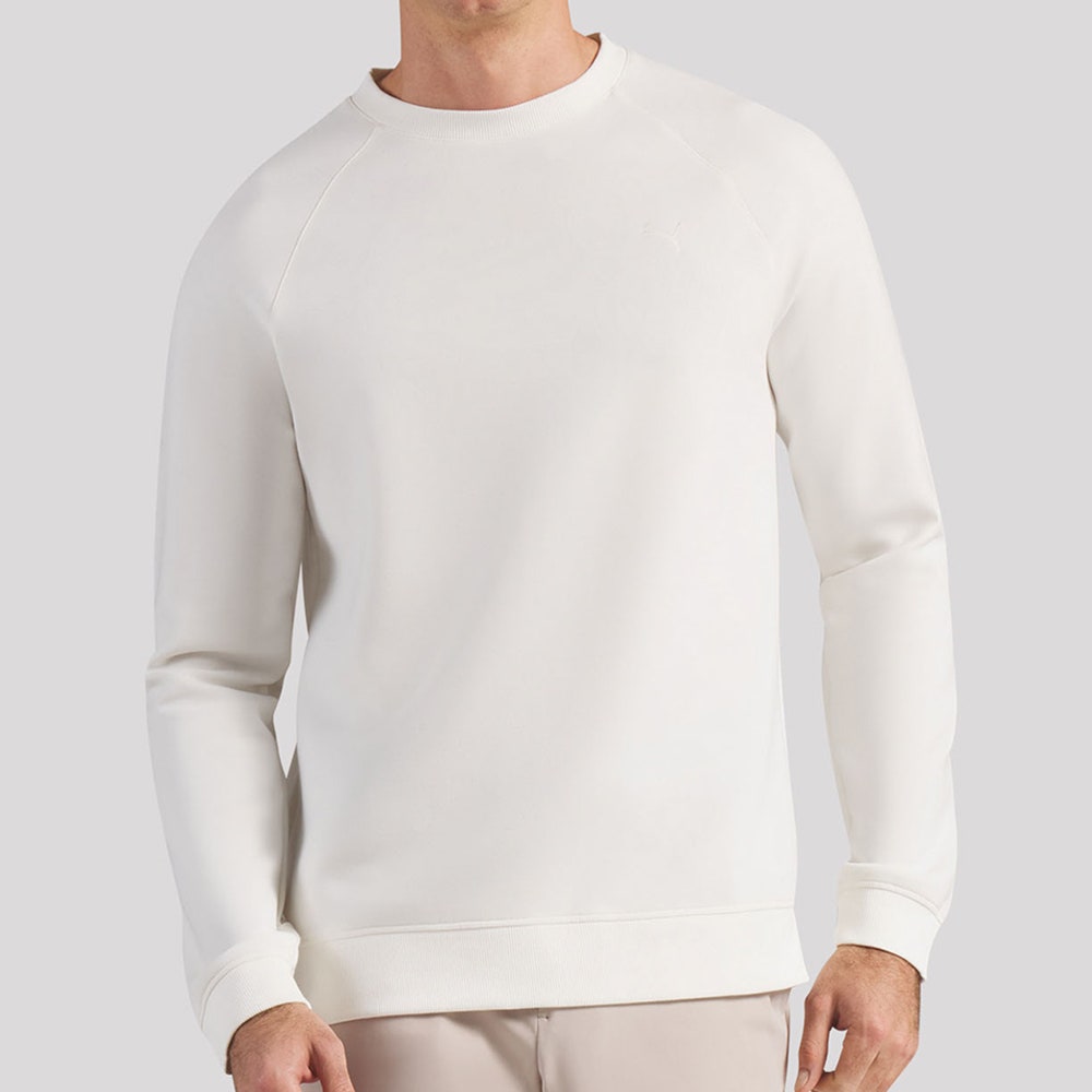 PUMA Golf Jumper - Cloudspun Fleece Crew Neck - Warm White SS26