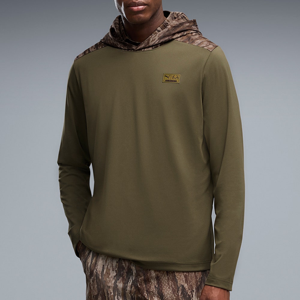 PUMA Golf Jumper - REALTREE Cloudspun Tech Hoodie - Dusty Olive AW26