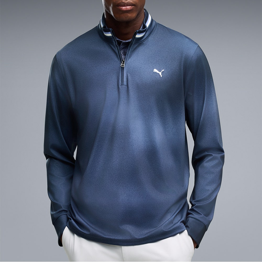 PUMA Golf Pullover - Cloudspun Tech Coastal Claret QZ - Deep Navy AW26