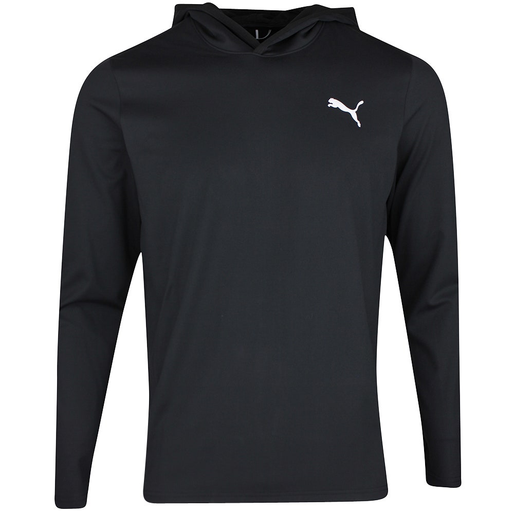 PUMA Golf Pullover - Cloudspun TOUR Logo Tech Hoodie - Black SS26