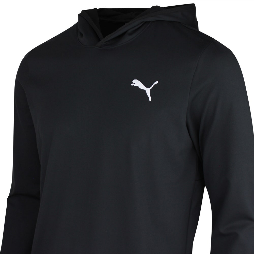 PUMA Golf Pullover - Cloudspun TOUR Logo Tech Hoodie - Black SS26