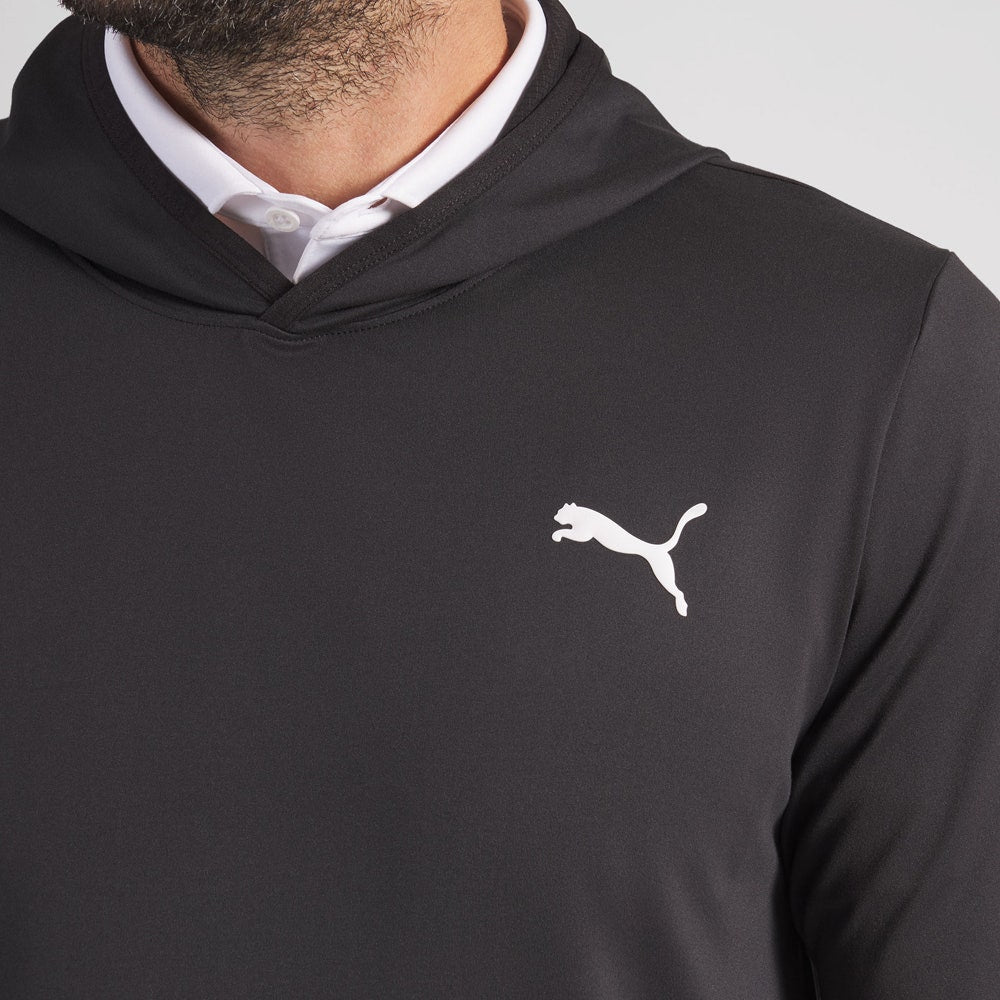 PUMA Golf Pullover - Cloudspun TOUR Logo Tech Hoodie - Black SS26