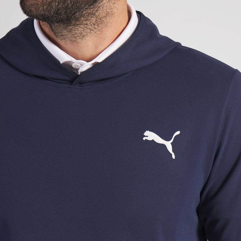 PUMA Golf Pullover - Cloudspun TOUR Logo Tech Hoodie - Deep Navy SS26