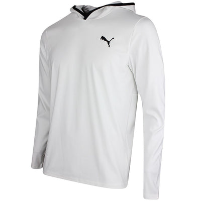 PUMA Golf Pullover - Cloudspun TOUR Logo Tech Hoodie - White Glow SS26