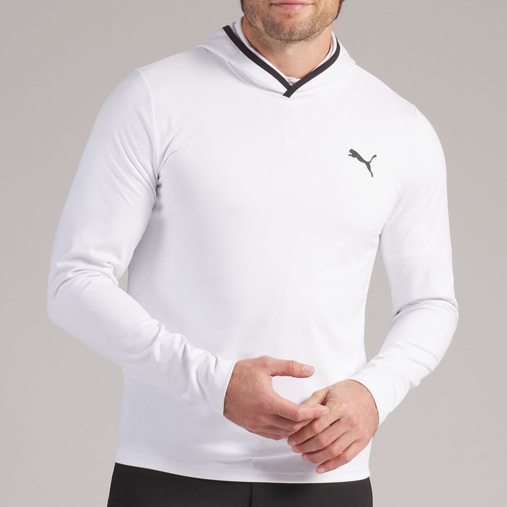 PUMA Golf Pullover - Cloudspun TOUR Logo Tech Hoodie - White Glow SS26