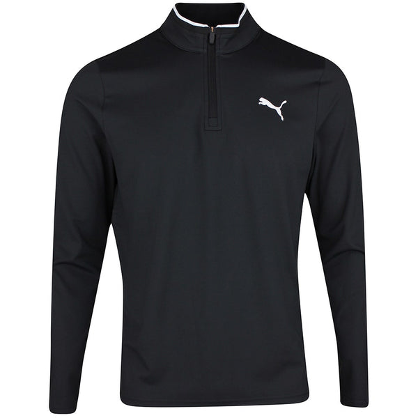 PUMA Golf Pullover - Cloudspun TOUR Logo Tech QZ - Black SS26