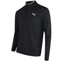 PUMA Golf Pullover - Cloudspun TOUR Logo Tech QZ - Black SS26