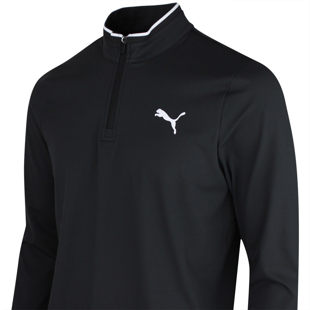 PUMA Golf Pullover - Cloudspun TOUR Logo Tech QZ - Black SS26