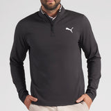 PUMA Golf Pullover - Cloudspun TOUR Logo Tech QZ - Black SS26