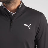 PUMA Golf Pullover - Cloudspun TOUR Logo Tech QZ - Black SS26