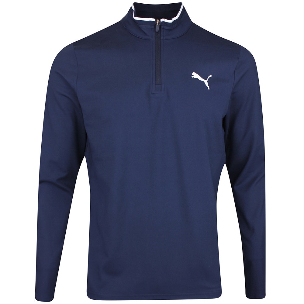 PUMA Golf Pullover - Cloudspun TOUR Logo Tech QZ - Deep Navy SS26