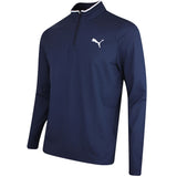PUMA Golf Pullover - Cloudspun TOUR Logo Tech QZ - Deep Navy SS26