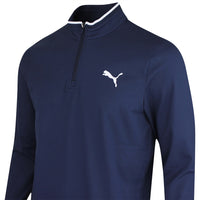 PUMA Golf Pullover - Cloudspun TOUR Logo Tech QZ - Deep Navy SS26