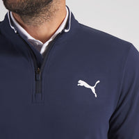 PUMA Golf Pullover - Cloudspun TOUR Logo Tech QZ - Deep Navy SS26