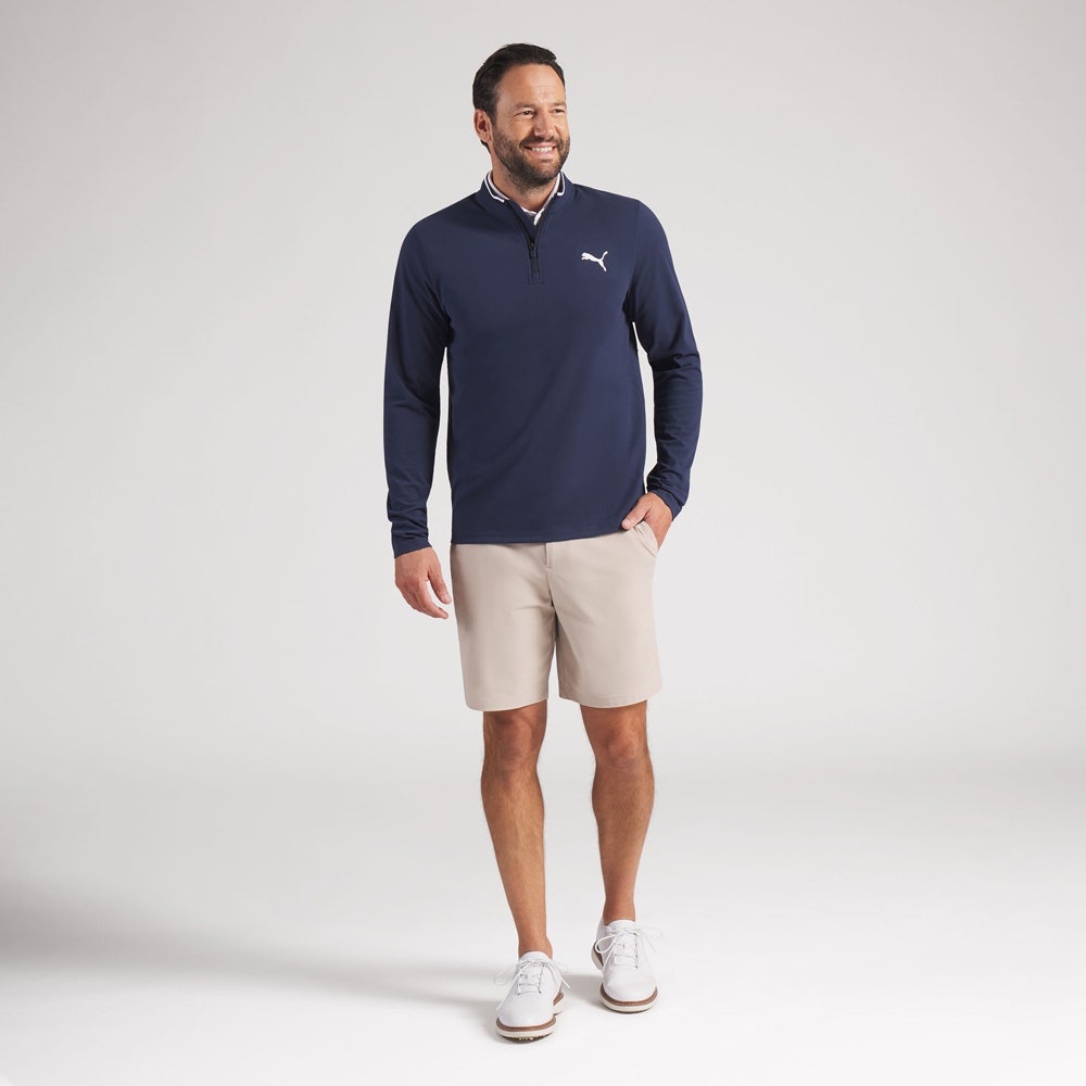 PUMA Golf Pullover - Cloudspun TOUR Logo Tech QZ - Deep Navy SS26