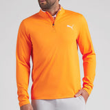 PUMA Golf Pullover - Cloudspun TOUR Logo Tech QZ - Rickie Orange SS26