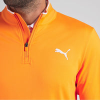 PUMA Golf Pullover - Cloudspun TOUR Logo Tech QZ - Rickie Orange SS26