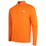 PUMA Golf Pullover - Cloudspun TOUR Logo Tech QZ - Rickie Orange SS26