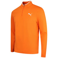 PUMA Golf Pullover - Cloudspun TOUR Logo Tech QZ - Rickie Orange SS26