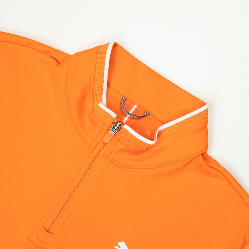 PUMA Golf Pullover - Cloudspun TOUR Logo Tech QZ - Rickie Orange SS26