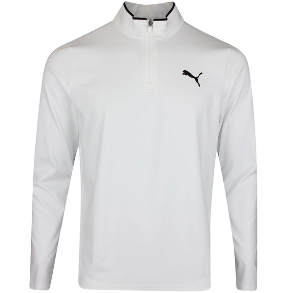 PUMA Golf Pullover - Cloudspun TOUR Logo Tech QZ - White Glow SS26