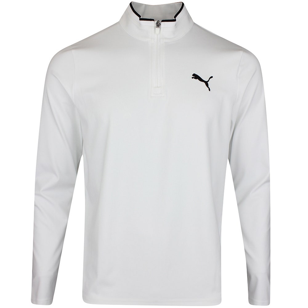 PUMA Golf Pullover - Cloudspun TOUR Logo Tech QZ - White Glow SS26