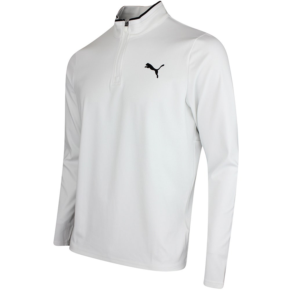 PUMA Golf Pullover - Cloudspun TOUR Logo Tech QZ - White Glow SS26