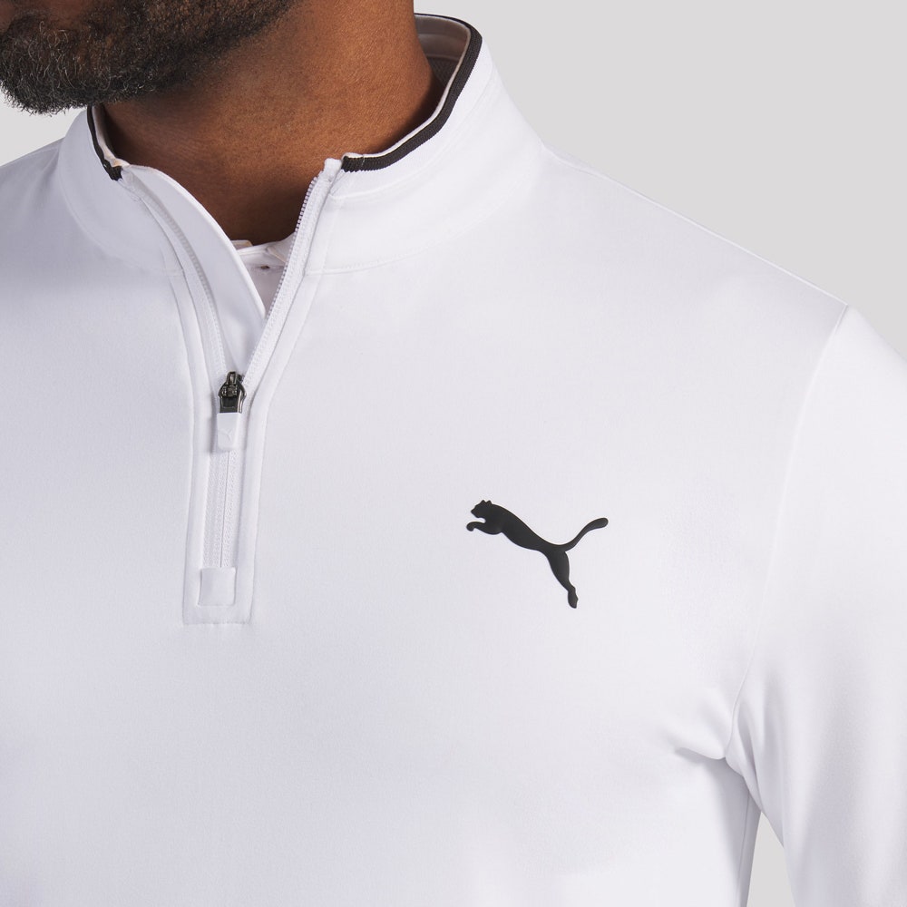 PUMA Golf Pullover - Cloudspun TOUR Logo Tech QZ - White Glow SS26