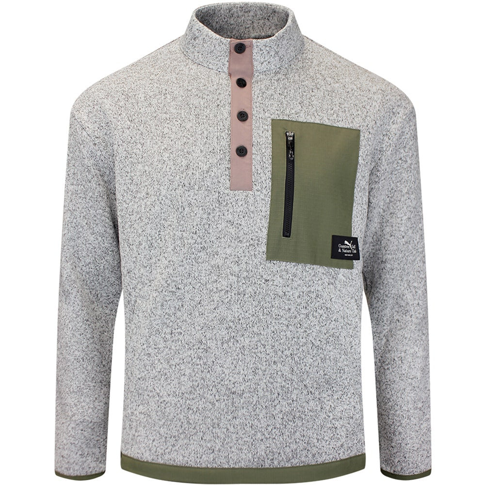 PUMA Golf Pullover - GGNC Sherpa Fleece QZ - Warm White Heather SS26