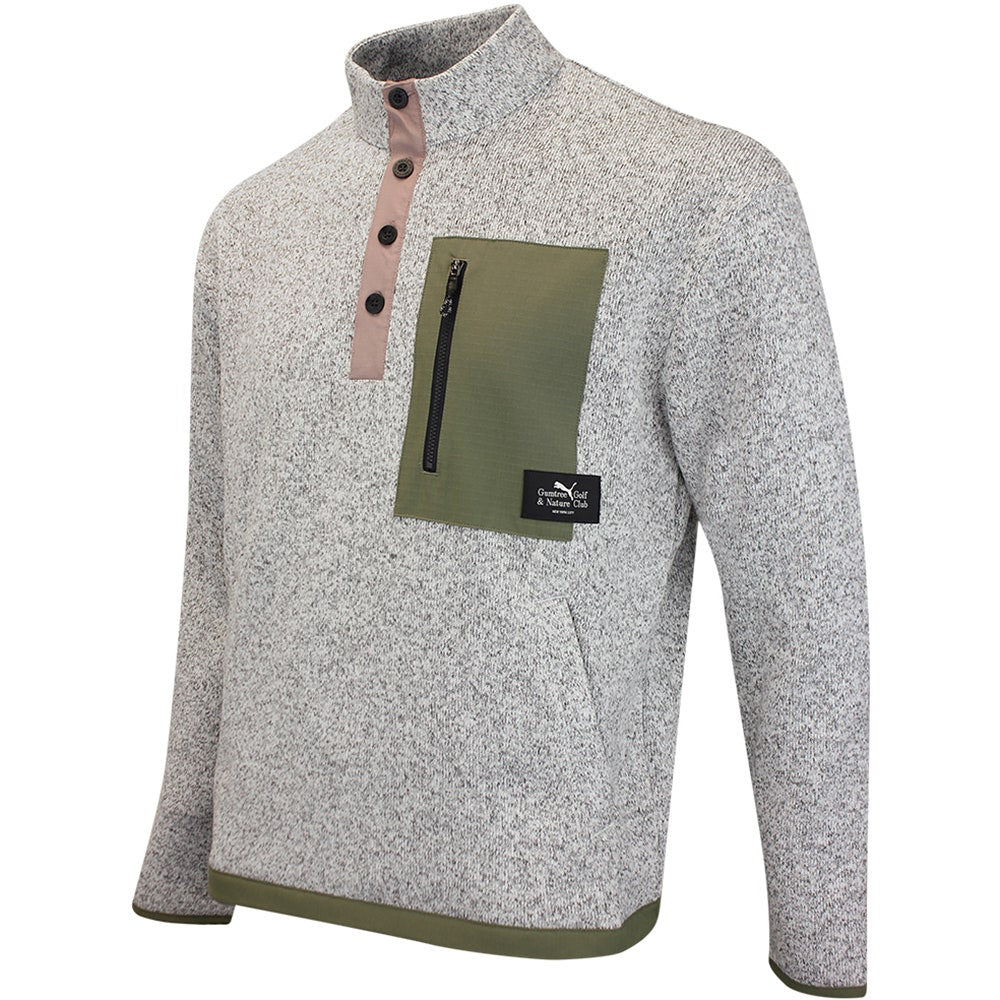 PUMA Golf Pullover - GGNC Sherpa Fleece QZ - Warm White Heather SS26