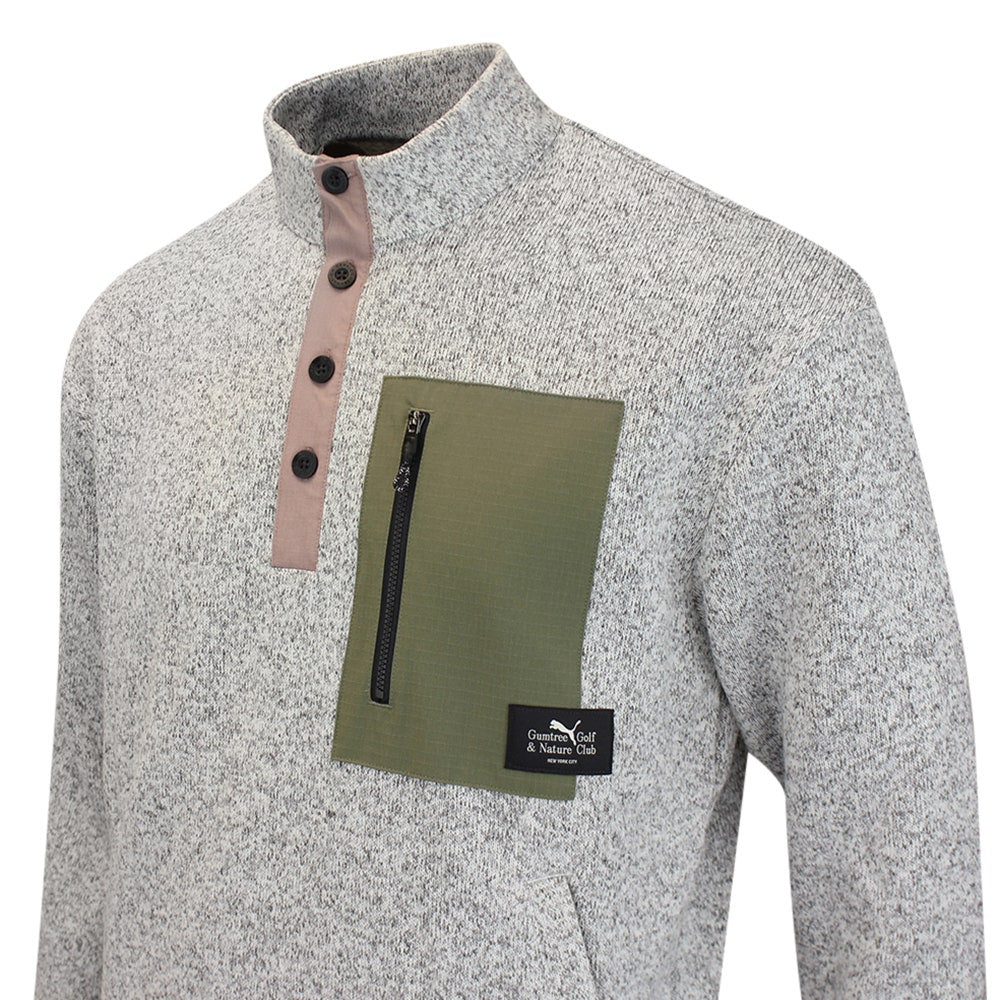 PUMA Golf Pullover - GGNC Sherpa Fleece QZ - Warm White Heather SS26