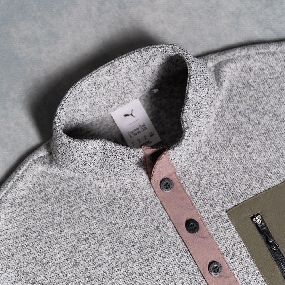 PUMA Golf Pullover - GGNC Sherpa Fleece QZ - Warm White Heather SS26
