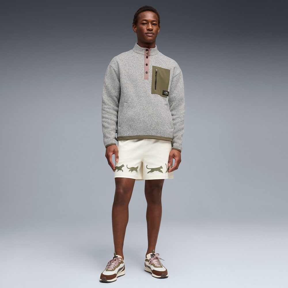 PUMA Golf Pullover - GGNC Sherpa Fleece QZ - Warm White Heather SS26