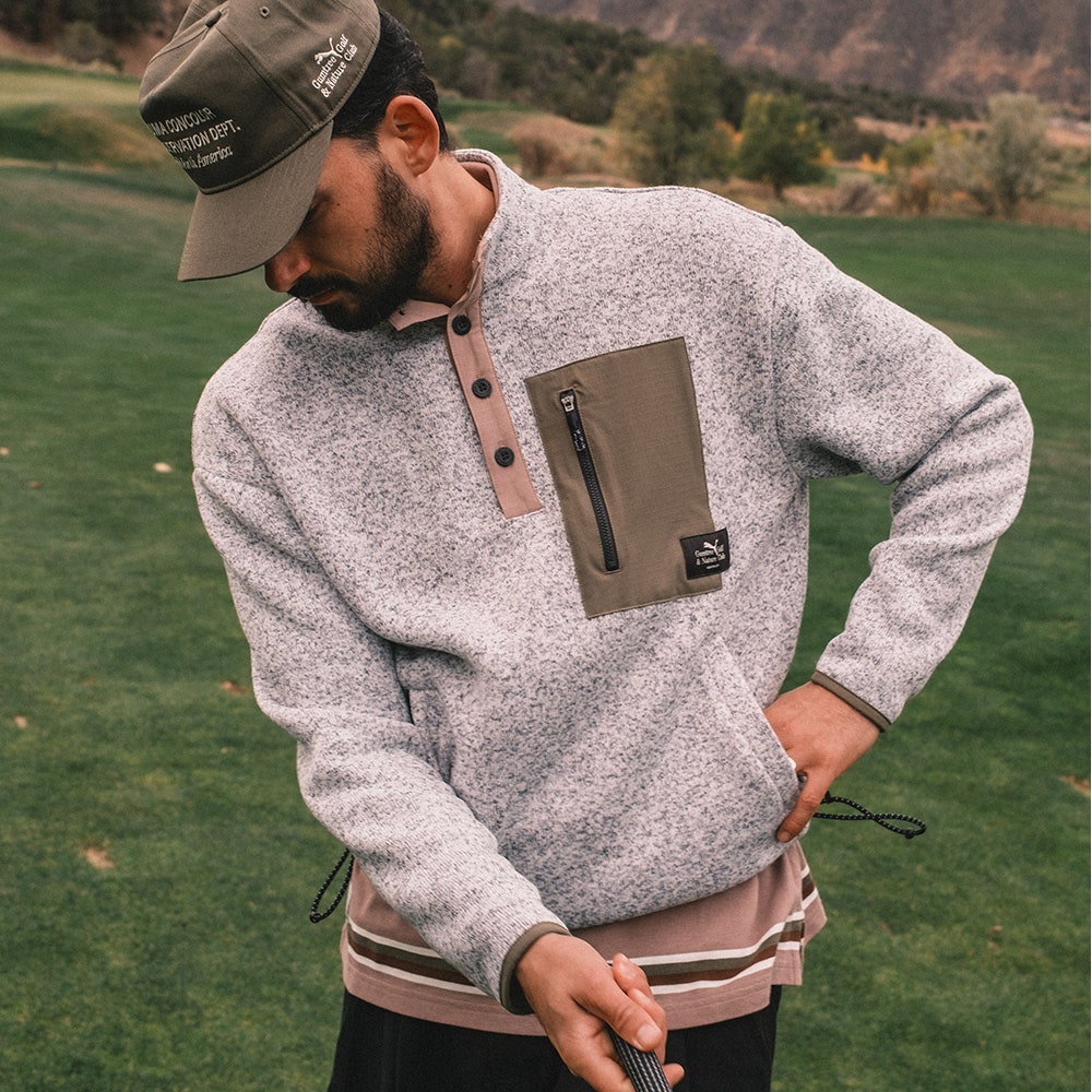 PUMA Golf Pullover - GGNC Sherpa Fleece QZ - Warm White Heather SS26